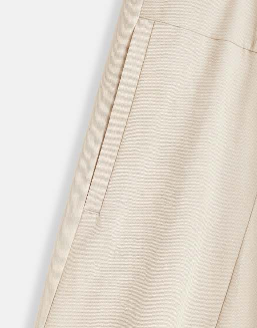 ASOS DESIGN Curve Tailored extreme taper barrel trouser in stone, 8 of 9