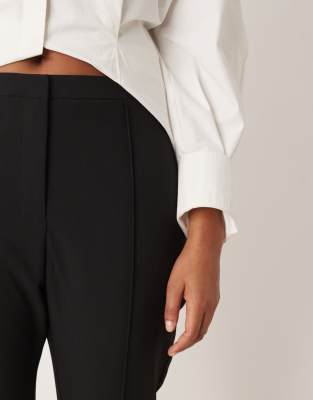 Asos Curve Asos Design Curve Tailored Flare Pants In Black