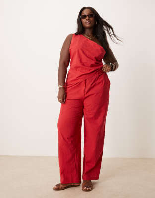 ASOS DESIGN CURVE TAILORED FLOWER TEXTURED OFF THE SHOULDER TOP 