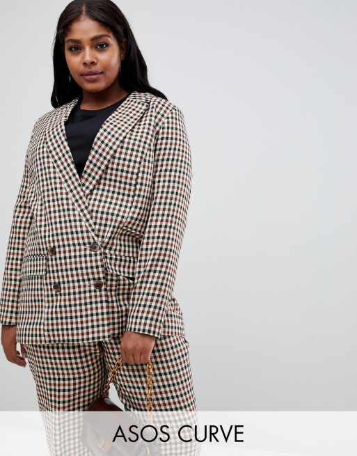 Asos check best sale blazer