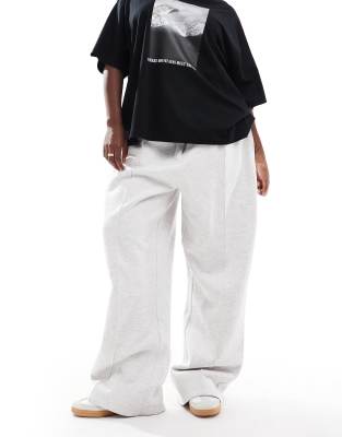 ASOS Curve ASOS DESIGN Curve tailored jersey joggers in ice marl-Grey