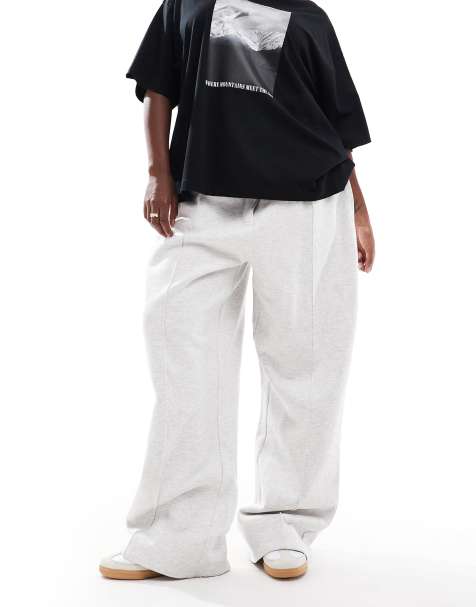 ASOS DESIGN Curve tailored jersey joggers in ice marl - view 1