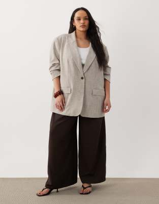 Asos Design Curve Tailored Oversized Blazer In Gray