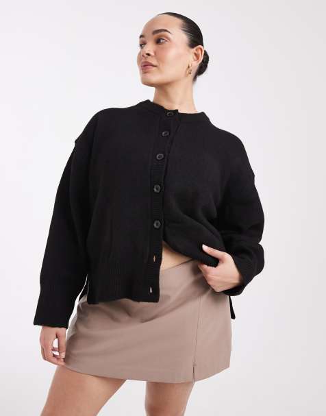 ASOS DESIGN Curve Tailored pelmet mini skort with split in grey - view 1