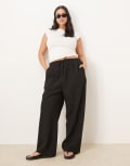 [ASOS DESIGN] ASOS DESIGN Curve tailored pull on pants in black 22 Black
