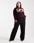 [ASOS DESIGN] ASOS DESIGN Curve tailored pull on pants in black XL black
