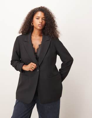 ASOS DESIGN ASOS DESIGN Curve tailored relaxed blazer in black