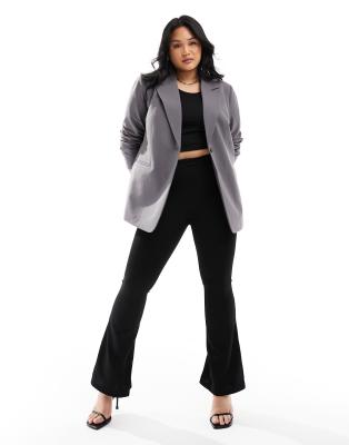 ASOS DESIGN Curve tailored relaxed blazer in gray