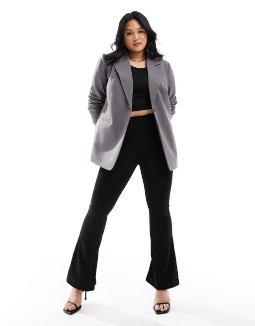 ASOS DESIGN Curve tailored relaxed blazer in gray