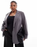 [ASOS Curve] ASOS DESIGN Curve tailored relaxed blazer in grey 2XL Grey