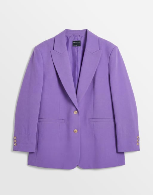 ASOS DESIGN Curve tailored relaxed mensy blazer in purple, 5 of 8