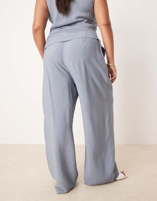 ASOS DESIGN Curve tailored relaxed straight leg pants in blue - part of a set, 2 of 5