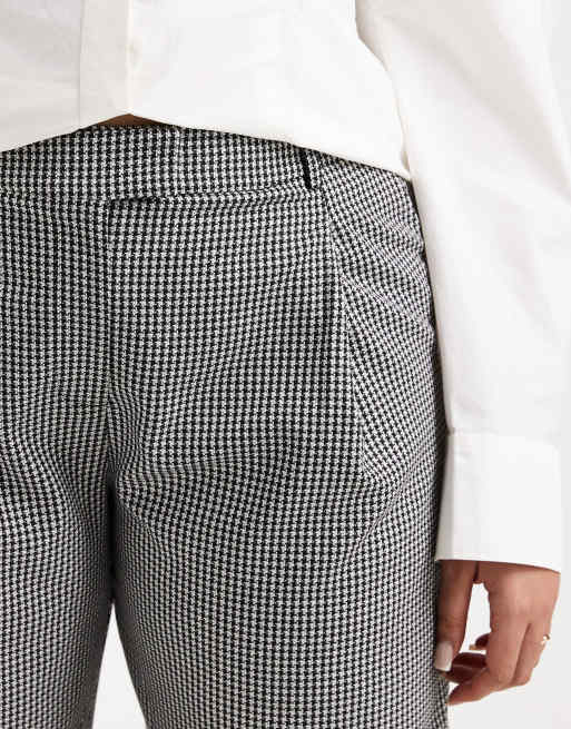 ASOS DESIGN Curve tailored relaxed trouser in houndstooth - MULTI, 2 of 5