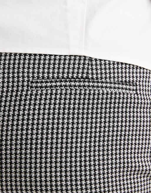 ASOS DESIGN Curve tailored relaxed trouser in houndstooth - MULTI, 4 of 5