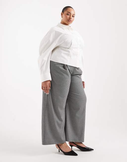 ASOS DESIGN Curve tailored relaxed trouser in houndstooth - MULTI, 5 of 5