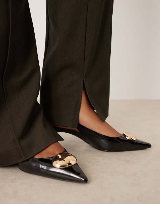 ASOS DESIGN Curve tailored seam detail flare suit trousers with split hem in olive , 5 of 5