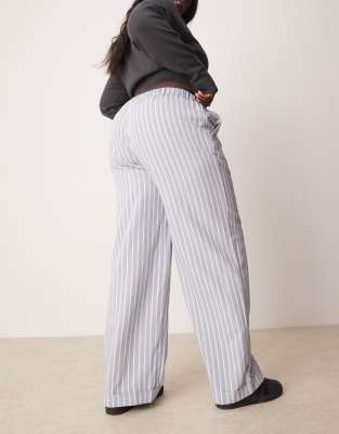 Asos Design Curve Tailored Straight Leg Pants In Multi