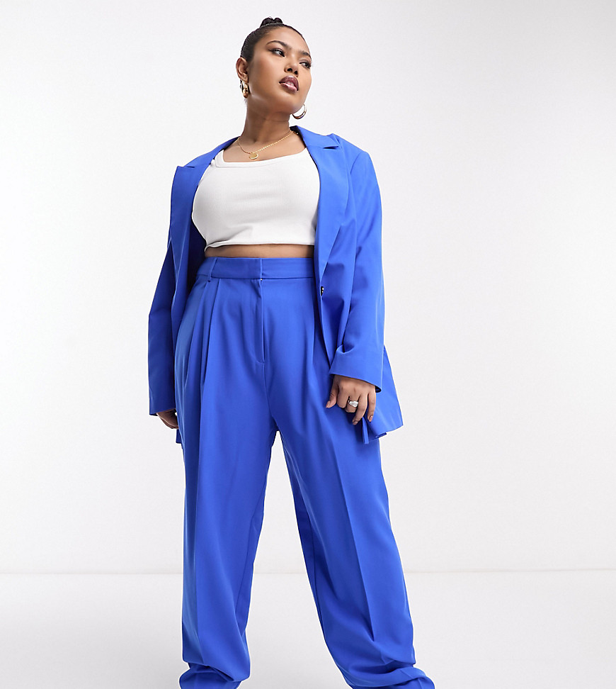 ASOS DESIGN Curve tailored suit pants in electric blue