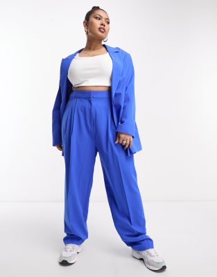 ASOS Curve ASOS DESIGN Curve tailored suit trousers in electric blue