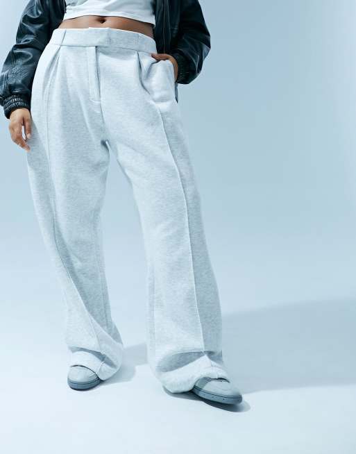 ASOS DESIGN Curve tailored sweatpants in gray heather