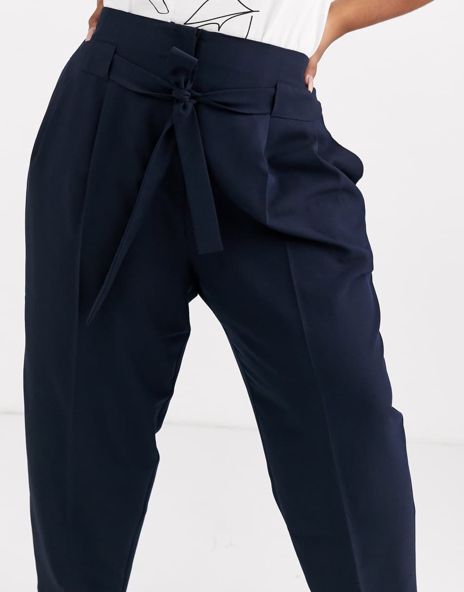 ASOS DESIGN kick flare pants in animal jacquard with wrap tie