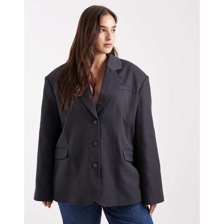 ASOS DESIGN Curve tailored wool blend oversized power