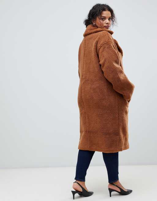 Asos design hot sale teddy coat