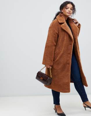 asos design teddy coat