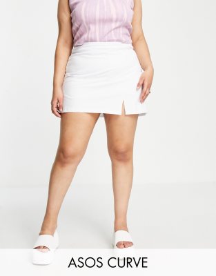 ASOS DESIGN Curve - Tennis-Skort in Weiß