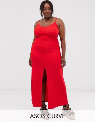 asos curve red dress