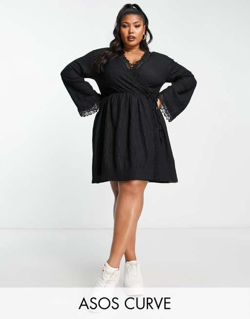 Asos curve black dresses sale