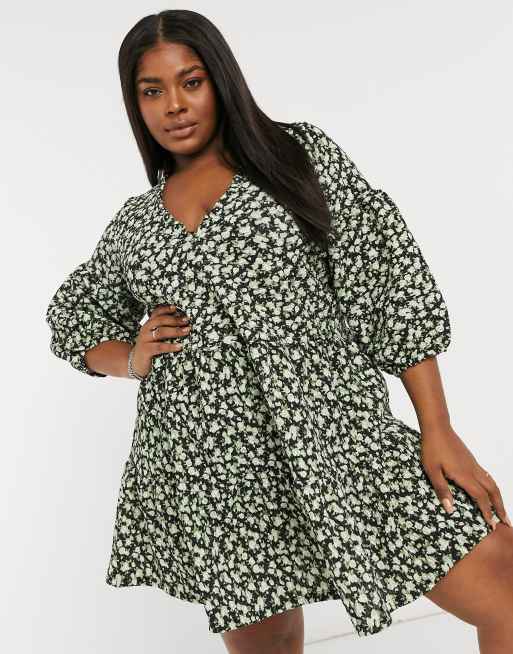 Asos green best sale ditsy dress