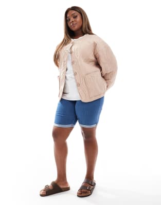 Asos Curve Asos Design Curve Textured Quilted Cotton Jacket