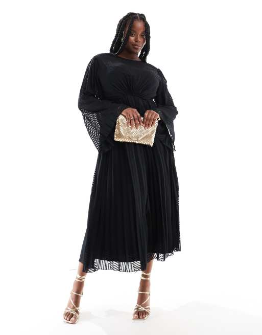Asos pleated chevron midi skirt sale