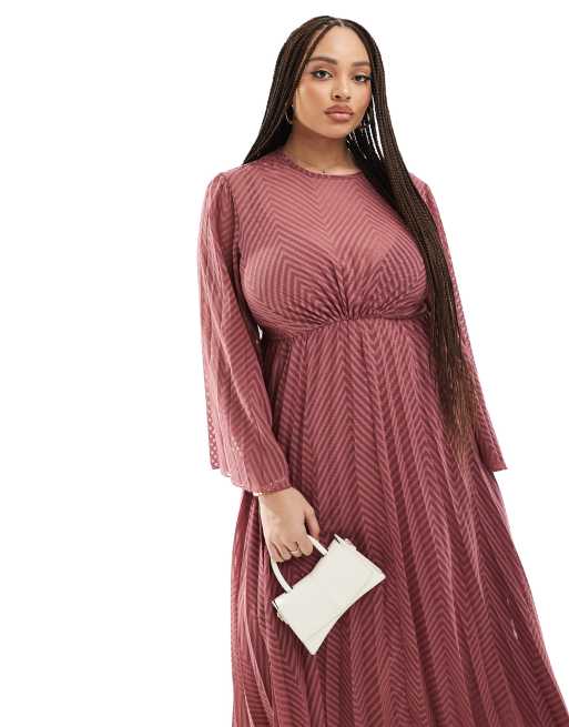 chevron chiffon dress ASOS Design - Midi Dress - Women - Polyester - 2 US