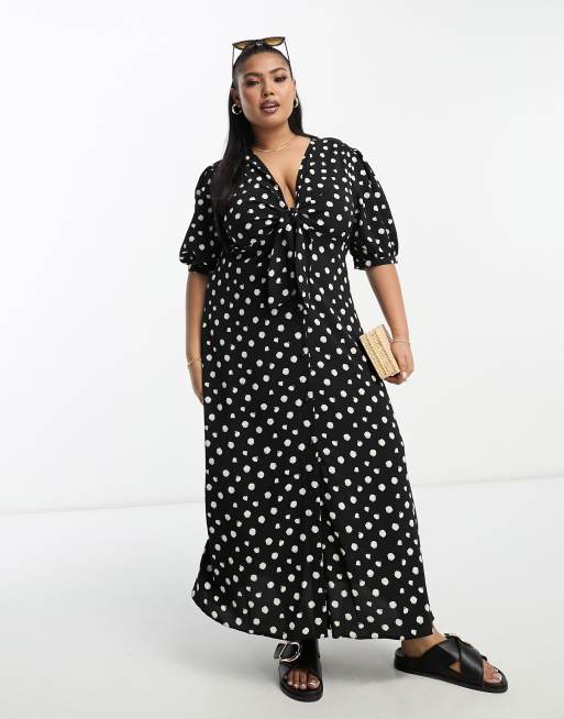 Asos black and white cheap spotty dress