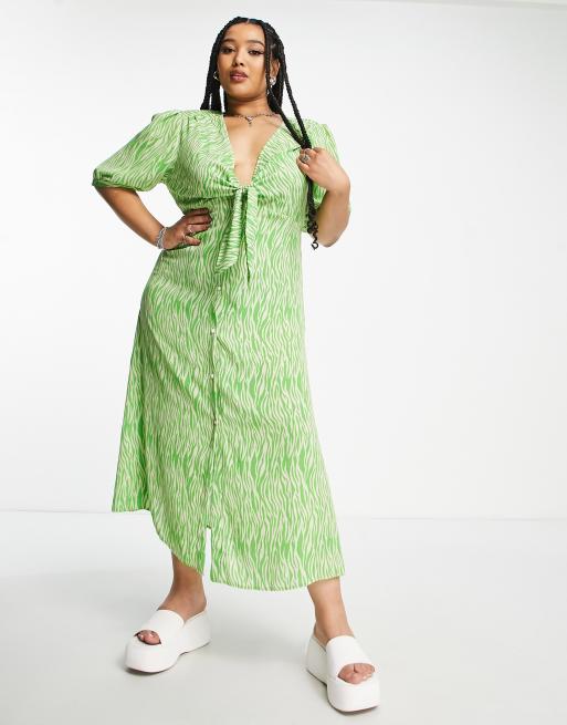 Green leopard cheap print dress asos