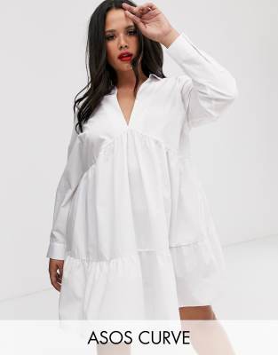 asos long sleeve white dress