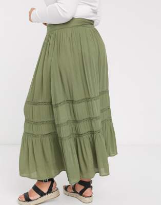 khaki maxi skirt