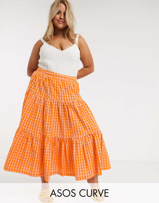 Gingham skirt plus outlet size