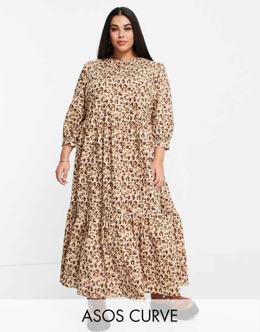 Asos curve leopard dress online