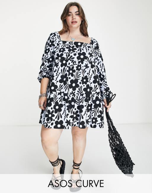 Asos curve blue on sale dress