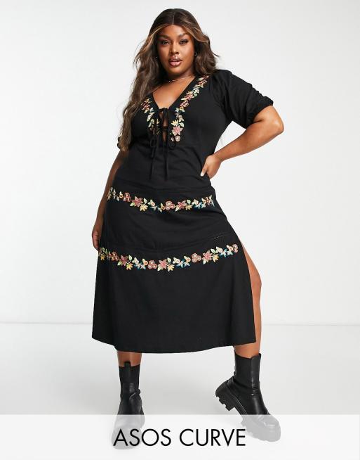 Embroidered skirt plus clearance size