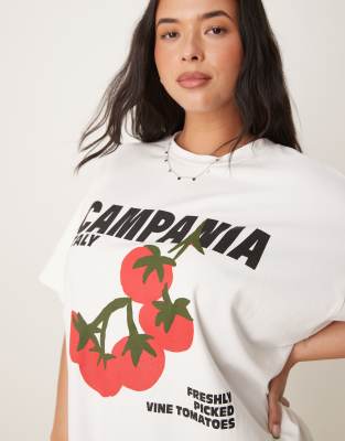 Asos Curve Asos Design Curve Tomato Graphic T-shirt Mini Dress