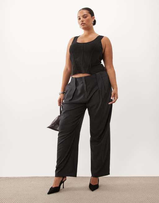 ASOS DESIGN Curve top corset en tulle noir, 2 de 4