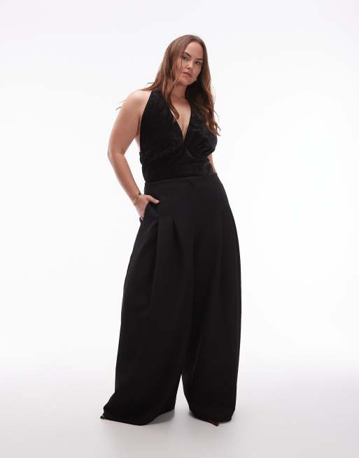 ASOS DESIGN Curve - Top do nu en velours - Noir, 2 de 4