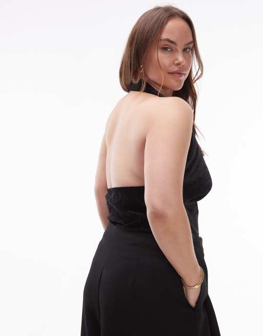 ASOS DESIGN Curve - Top do nu en velours - Noir, 4 de 4