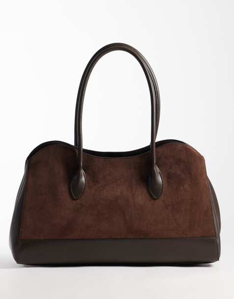 ASOS DESIGN Curve top tote-taske i chokolade - view 1
