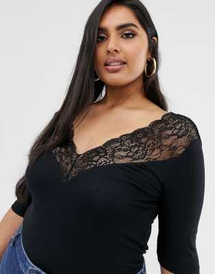 lace bardot top plus size