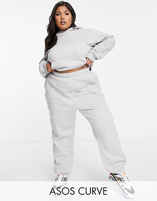  Curve tracksuit ultimate oversized hoodie / jogger in grey marl 
